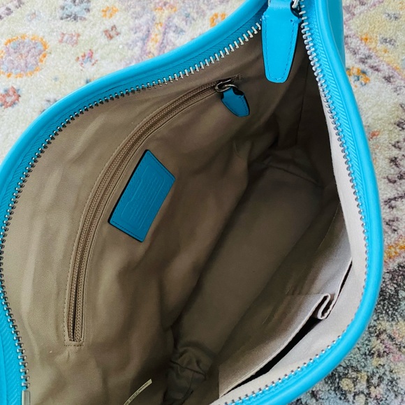 Coach Blue Leather Purse Bag - Picture 3 of 6